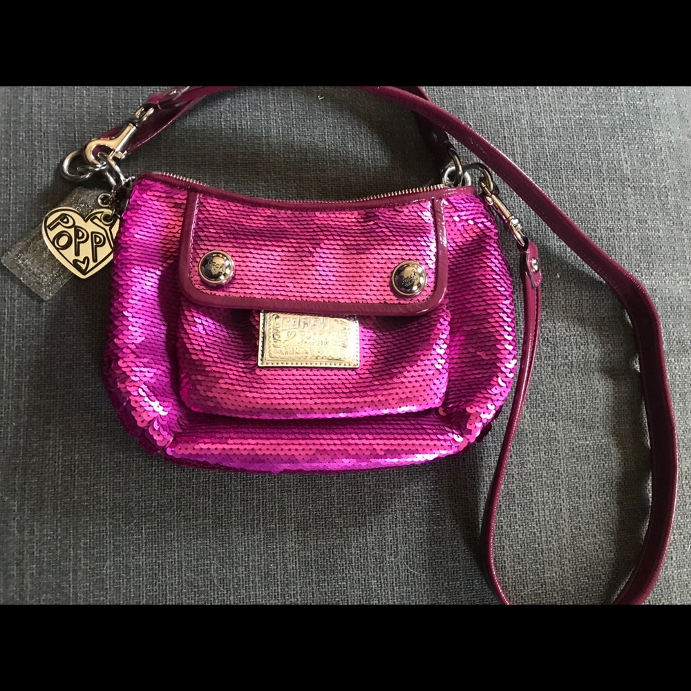 New without tags Coach Poppy hot pink sequin purse